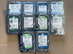 Lot of 10 1tb 3.5" SATA Mixed Brand Desktop DVR Hard Drives Tested & Wiped - Picture 1 of 2