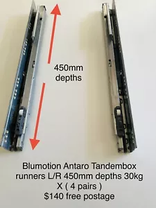 BLUM Tandembox Antaro Blumotion 30kg 450mm Depths Runners L and R X ( 4 ) - Picture 1 of 2