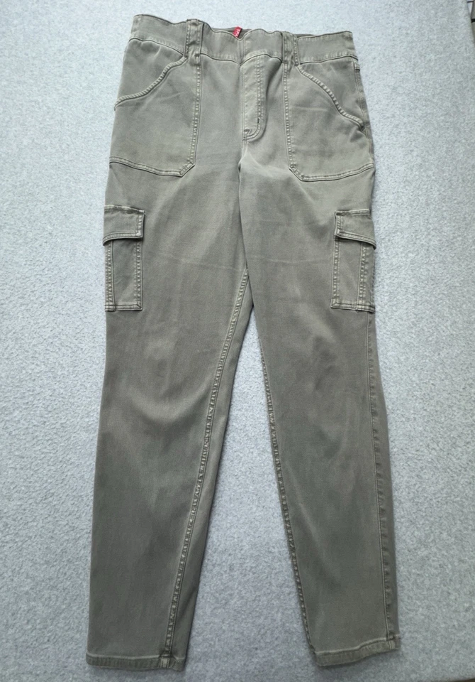 Pantalones cargo Spanx para mujer 2X altos grises elásticos bolsillos utilitarios tiro alto cómodos Foto 1 de 4