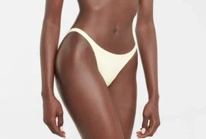 LISA MARIE FERNANDEZ KK SEERSUCKER BIKINI BOTTOM YELLOW SIZE 3 - Picture 1 of 3