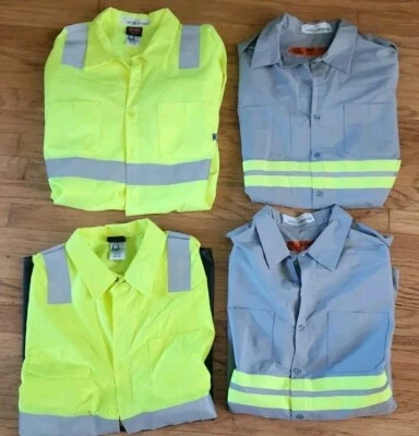 (4) NEW Red Kap High Visibility Short Sleeve Reflective Work Shirt Uniform 3XL - Image 1 of 4