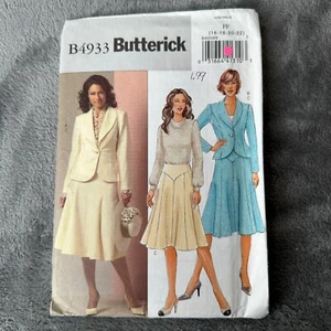 Butterick Pattern B4933 Sz 16-22 Misses Petite Jacket Knee Length Skirt - Picture 1 of 7