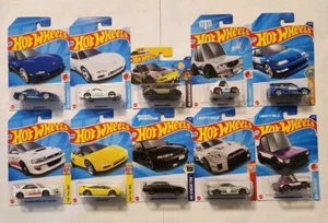 HOT WHEELS SET OF 10 JDM IMPORT NISSAN MAZDA SUBARU ACURA HONDA GT-R LBWK - Picture 1 of 11