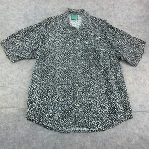 Rusty Band Hawaiian Shirt Mens Medium? Black Gray Geometric No Size Tag Casual - Picture 1 of 8