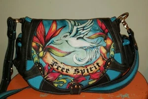 ISABELLA FIORE FREE SPIRIT VOGEL LEDER SCHULTERTASCHE HANDTASCHE - Bild 1 von 9