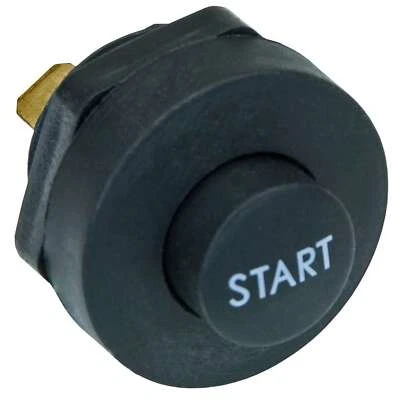 Start Knopf Button Taster Schalter 12 24 V Volt Auto KFZ schwarz rund Retro - Bild 1 von 4