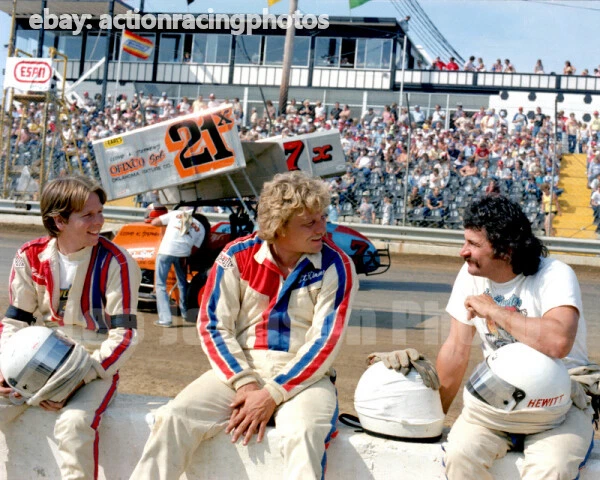 1982 8x10 impresión Jack Hewitt, Steve Kinser y Jac Haudenschild Foto 1 de 1