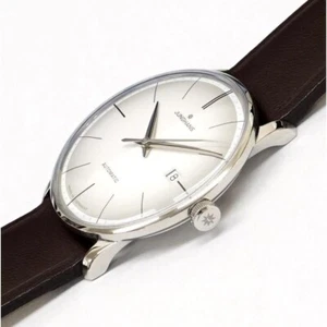 Unused JUNGHANS Meister 027 4050 00 Automatic Silver Dial Leather Mens Watch JP - Picture 1 of 6