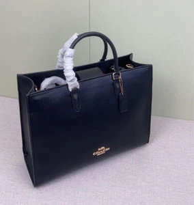 COACH Maggie Tote Bag Shoulder Bag CY666 Black Outlet New - Picture 1 of 8