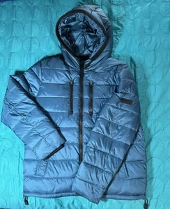 Lucky Brand Nylon Hooded Quilted Puffer Jacket Size L Large YLHK244 Legion Blue - Picture 1 of 7