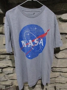 Camiseta Buzz Aldrin NASA Vintage Talla XL Gris con Azul Blanco Rojo Logo Círculo - Imagen 1 de 3