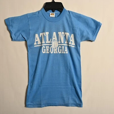 Camiseta Vintage Russell Athletic Azul Juvenil M Atlanta Georgia - 4425 Foto 1 de 4