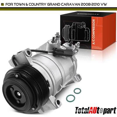 Compresor de aire acondicionado con embrague para Chrysler Town & Country Dodge Grand Caravan 08-10 VW Foto 1 de 4