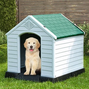 Plastic Indoor Outdoor Dog House Small Medium Pet Doghouse ALL WEATHER Dog house - Picture 1 of 6
