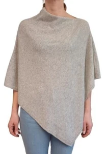 Made in Italy Damen 100% Cashmere Strick Poncho Cape 3 Farben - Picture 1 of 9