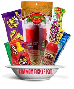 Chamoy Pickle Kit With Takis And Fruit Rollup, Fruit By The Foot, Pulparindo, - Picture 1 of 9