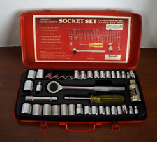 Vtg DURACRAFT 40 Piece Socket Set Metric & SAE Original Case Complete Model 2540