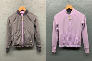 Lululemon Ivivva Jacket Girls Size 12 Gray Pink Zip Up Active Lot of 2 - Picture 1 of 10