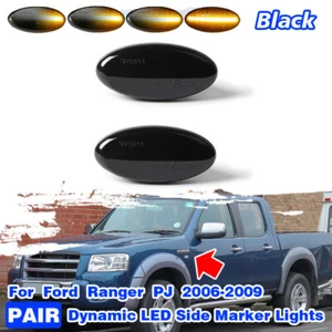 Black Dynamic LED Side Light Indicator Marker Lamps For Ford Ranger PJ 2006-2009 - Picture 1 of 20