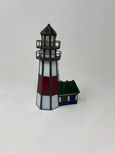 Stained Glass Collectables East Point Lighthouse - 7" Tall - Missing Cord & Bulb - Picture 1 of 15