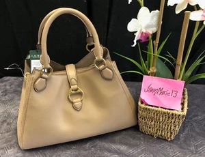 NEW RALPH LAUREN Allenville City TAUPE Satchel PURSE Leather GOLD Tote Bag $328 - Picture 1 of 9