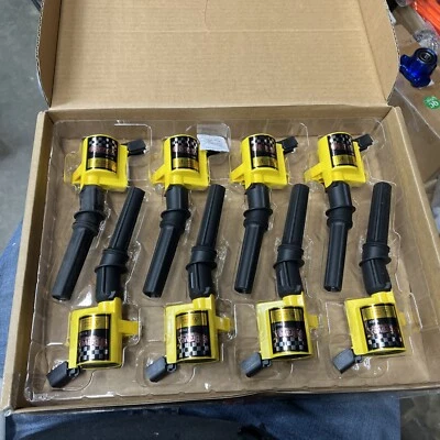 Bobinas de ignição Bravex TYK-Y1008-8H-BX preto amarelo bota reta para Ford pacote com 8 - Imagem 1 de 4