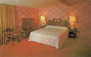 San Luis Obispo CA, Madonna Inn Pick and Shovel Room 123, postal vintage - Imagen 1 de 2