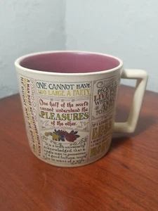 Jane Austen Quotes Coffee Mug/Cup The Unemployed Philosophers Guild 14 Oz EUC - Picture 1 of 7