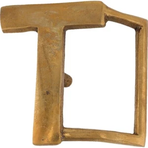 Brass T Letter Initial Name Tyler Tristan Tom Thomas 70s NOS Vintage Belt Buckle - Picture 1 of 5
