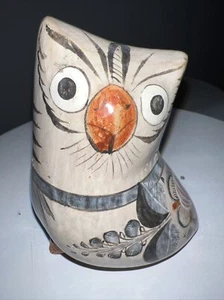 "Estatuillas pintadas a mano de búho arte popular cerámica Tonala de México vintage 4,5""" - Imagen 1 de 12