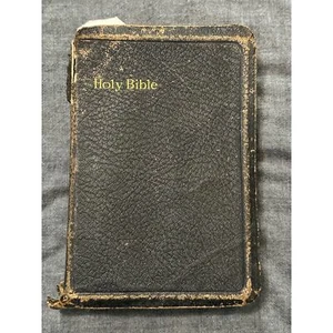 Oxford Bible leather aged worn distressed Bible 1960's printed in London - Picture 1 of 24
