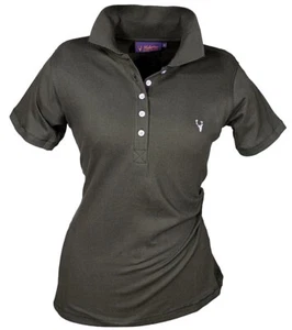 HUBERTUS Women's Polo PIQUE - Cotton - Dark Olive - Picture 1 of 2