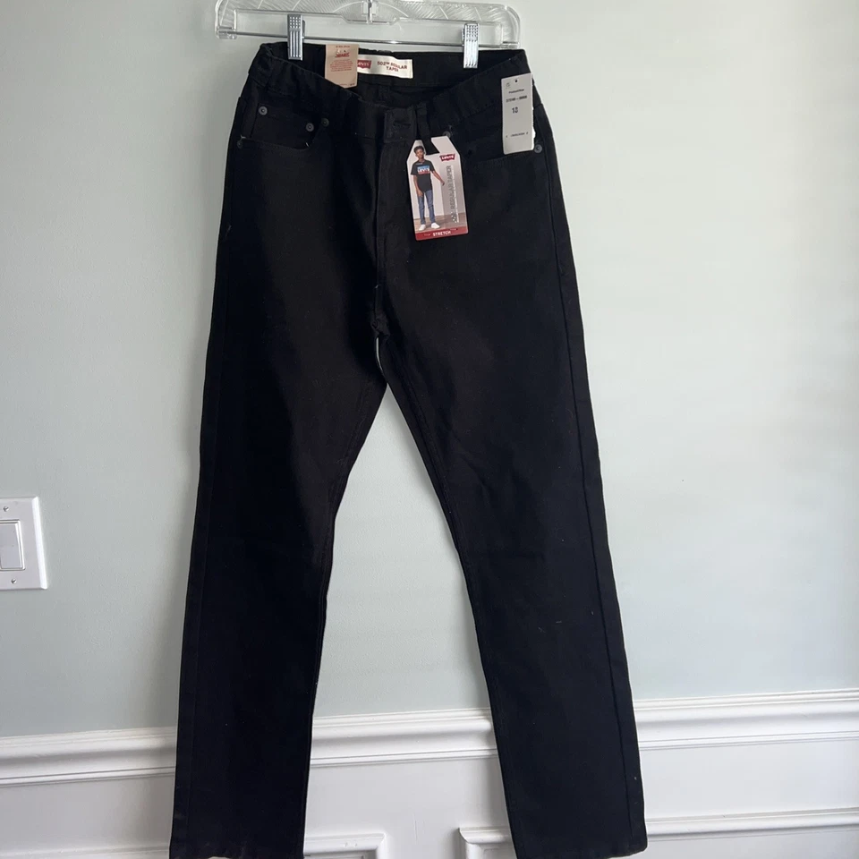 Levi's Big Boy's 502 Regular Taper Jeans Pants black Black Size 14 Regular