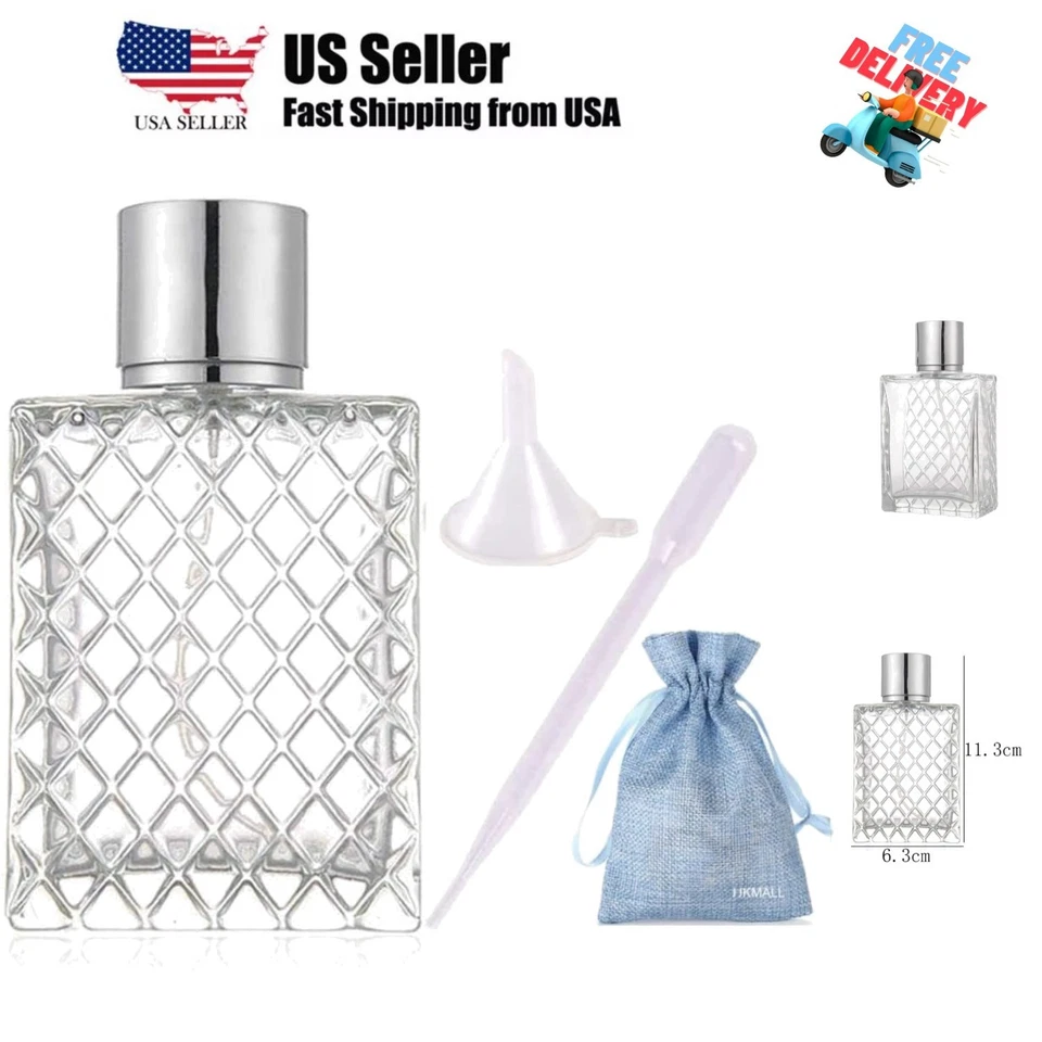 Frascos de spray de vidro 100 ml 3,4 oz para óleos essenciais, perfumes, mis vazios e claros... - Imagem 1 de 4