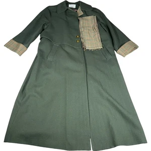 Avoca Collection Women's 18 Wool Coat Green Check Plaid Vintage Made in Ireland - Picture 1 of 13
