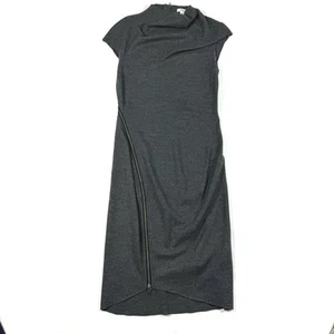Helmut Lang Sonar Wool Zipper Dress Grey Size Small - Picture 1 of 7