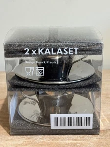 Neu IKEA 2 x KALASET 2 Unzen Edelstahl Thermo Espressotassen/Untertassen 21504 - Bild 1 von 5