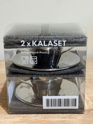 Nuevo IKEA 2 x KALASET 2 oz tazas/platillos de café espresso aislados de acero inoxidable 21504 Foto 1 de 4