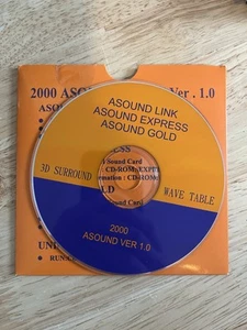 PC Software CD ASOUND Link/Express/Gold 3d Surround Wave Table Ver 1.0 VTG Rare - Afbeelding 1 van 3