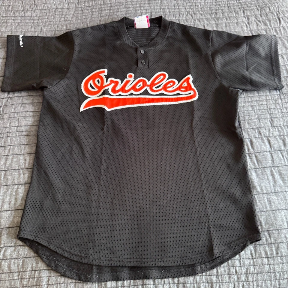Camiseta masculina vintage Majestic MLB Baltimore Orioles grande coleção diamante preto - Imagem 1 de 4