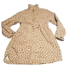 Zara Girls Collection Size 11/12 Leopard Print Cotton Long Sleeve Dress FLAW - Picture 1 of 8