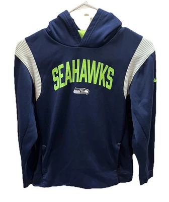 Seattle Seahawks Nike NFL Therma Fit Hoodie Sweatshirt Youth Large Blue Green - Image 1 of 4