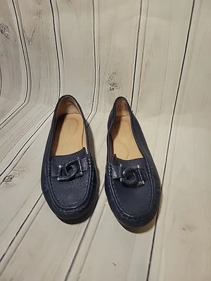 Mocassim Antonio Melani Notty Feminino 8,5M Azul Couro Conforto - Imagem 1 de 4