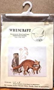 KIT de punto de cruz contado vintage Wrencraft Fox Jane Russell & Margaret Kallagher - Imagen 1 de 5