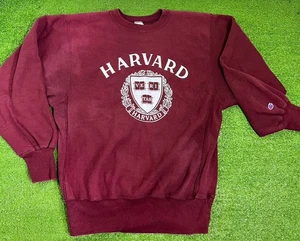 Vintage Harvard Crest Sweatshirt XL Crimson Champion Reverse Weave USA Made  - Bild 1 von 9