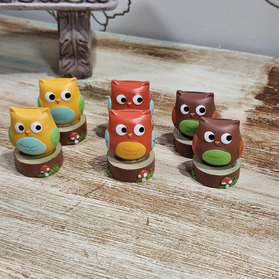 Juego de 6 portatarjetas Kate Aspen "Whooo's The Cutest" Owl Mushroom Place Foto 1 de 4