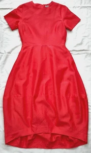 COS dress - midi - balloon skirt - red cotton silk blend fabric - size 8 - Picture 1 of 10