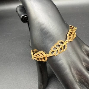 Vintage MMA Merovingian Leaf Bracelet 24K Plated RMN Metropolitan Museum Copy - Picture 1 of 7