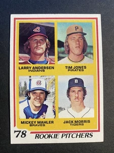 1978 Topps Baseball Rookie Pitcher Jack Morris Detroit Tigers Rookie Card #703. - Afbeelding 1 van 2