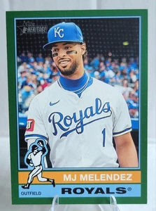 2025 Topps Heritage MJ Melendez Green Border Card #415 Short Print MLB KC Royals - Picture 1 of 6